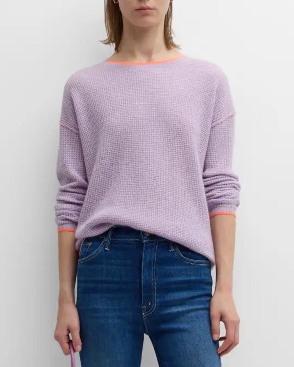 Lisa Todd 100% Cashmere Sweater Waffle Knit Colorblock Oversized Women’s XS